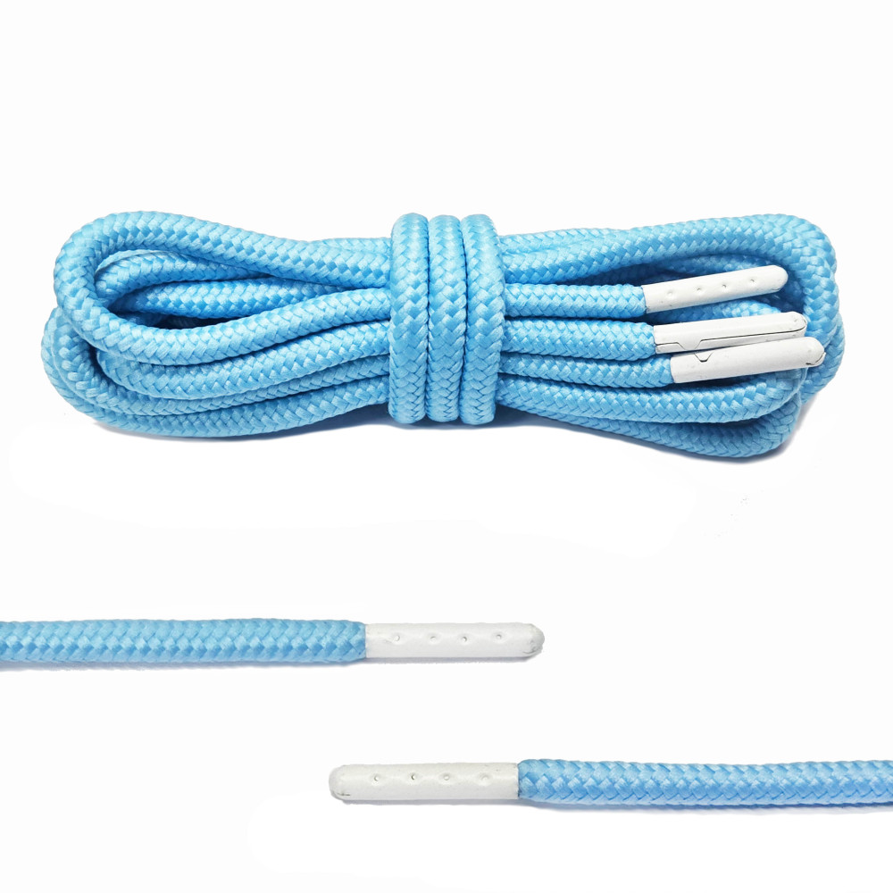 Baby Blue Rope Shoelaces With Metal Aglets  - For Jordan XI Legend Blue - Columbia 11's -